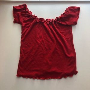 off the shoulder urban outfitters red top